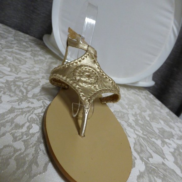 Jack Rogers Metalic Thong Sandals, Gold, Size 9 - Picture 8 of 10